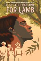 The cover of For Lamb. A Black woman stares out over the distance, with warm brown skin and auburn hair. She stares at an oak tree, with a leaf falling from it. Superimposed over her face are the backs of a crowd of people watching. 