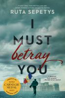 The cover of I Must Betray You. A teen bundled up in winter clothes walks towards an ornate building, holding a Romanian flag. The cloud is stormy above him. 