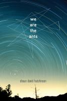 The cover of We Are The Ants. Abstract shapes and concentric circles fill up a blue and yellow sunset. 